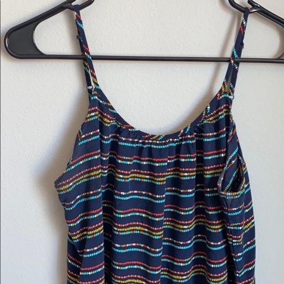 Merona Maxi Dress navy straps sleeveless size small striped dotted‎ - Picture 6 of 6